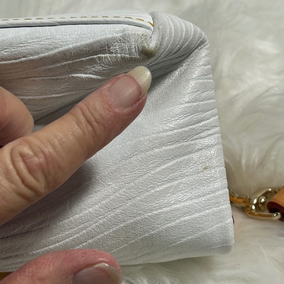 Dooney & Bourke White Pebble Leather Satchel Crossbody Bag - Picture 9 of 12